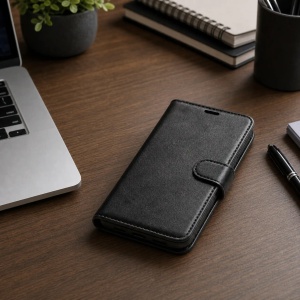 Черен Калъф "Genuine Leather" за Honor Magic 8 Lite - Img 7