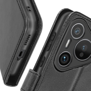 Черен кожен калъф тип тефтер за телефон Fancy 2 за Huawei Pura 70