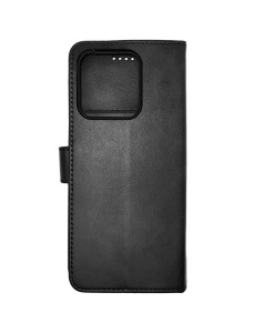 Черен кожен калъф тип тефтер за телефон Fancy 2 за Xiaomi 13 с място за карти и банкноти