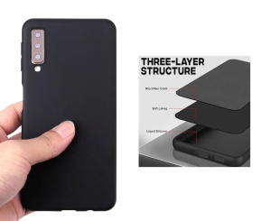 Черен Силиконов калъф POLY за Samsung A7 2018