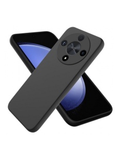 Черен силиконов гръб Poly с велур отвътре за Honor Magic 6 Lite