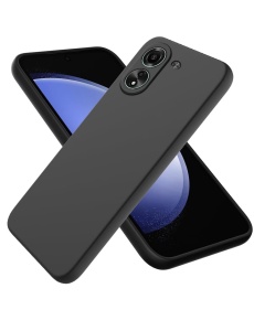 Черен силиконов калъф Poly с велур отвътре за OPPO Reno 11G 5G