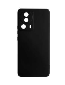 Черен силиконов кейс Poly с велур отвътре за Xiaomi 13 Lite
