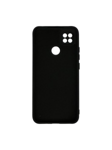 Черен силиконов гръб Poly с велур отвътре за Xiaomi Redmi 9C