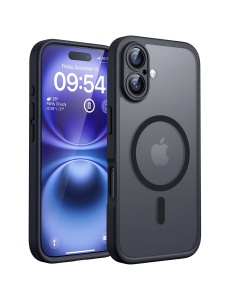 Черен Mag Safe с предпазно стъкло на камерата за iPhone 16
