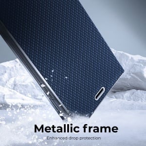 Kалъф тефтер син CARBON WITH FRAME за Samsung A37 - Img 3