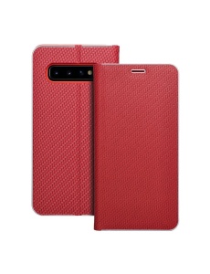Kалъф тефтер червен CARBON WITH FRAME за Samsung S10