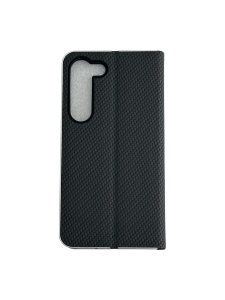 Kалъф тефтер черен CARBON WITH FRAME за Samsung S23 за защита на дисплея и гърба